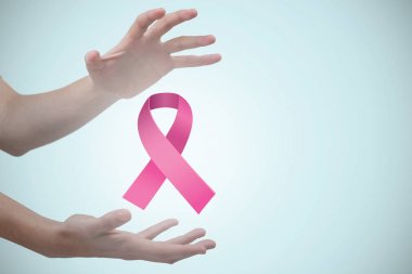 Mavi arka planı eller eller