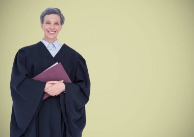 Female judge with book  clipart