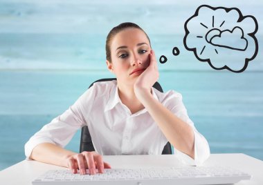 Resepsiyon güneşi rüya, iş kadını