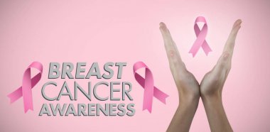 pembe bir arka plan karşı eller eller 