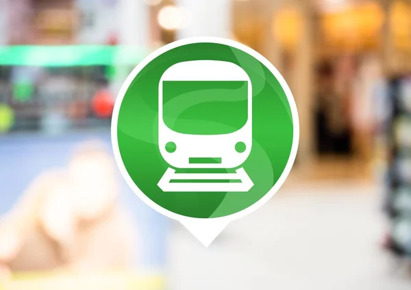Train icon in station — Stock Photo, Image