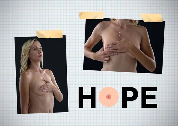 텍스트와 유방암 인식 희망 — 스톡 사진