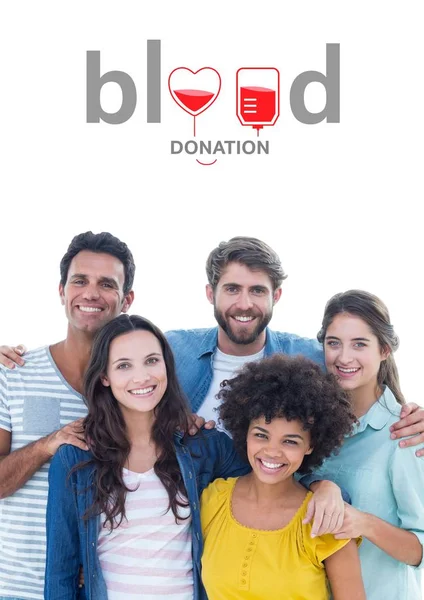 Personer och blod donation koncept — Stockfoto