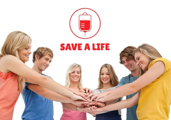 Mensen en bloed donatie concept — Stockfoto