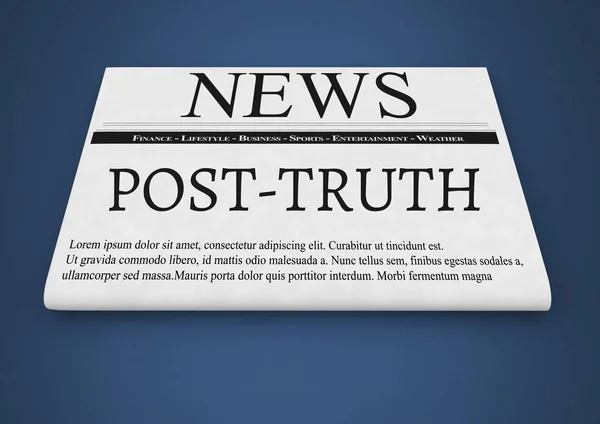 Post-truth text on newspaper — Stock Photo, Image