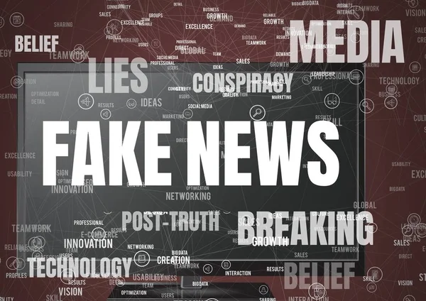 Fake-News-Text im Fernsehen — Stockfoto