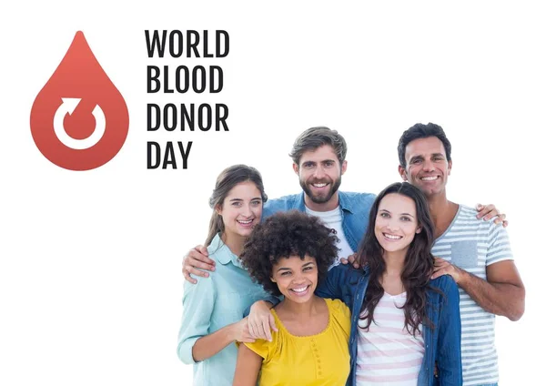 Personas con gráfico de donación de sangre — Foto de Stock