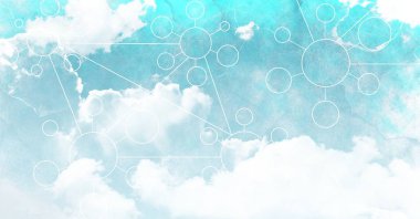 Gökyüzü bulutlar lamak grafiklerle