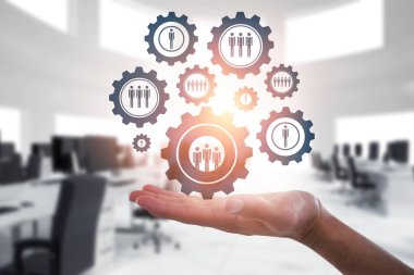 görünmez bir nesne tutun gibi adam