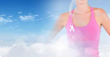 Meme Kanseri Bilinçlendirme kadın gökyüzünde