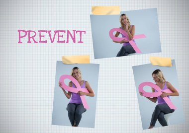 Metin ve meme kanseri bilinçlendirme Photo Collage önlemek