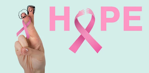 粉红乳房癌的认识功能区 — 图库照片