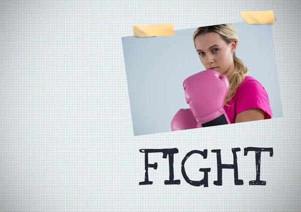 Lucha contra el texto y la concienciación sobre el cáncer de mama —  Fotos de Stock