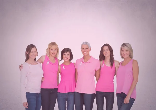 Sensibilizzazione al cancro al seno rosa donne — Foto Stock