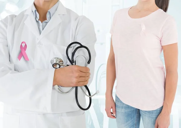 Lekarz raka piersi i Kobieta — Zdjęcie stockowe