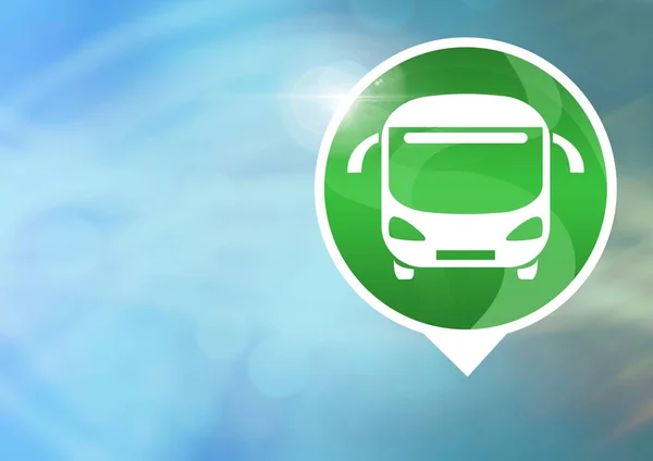 Bus-Symbol mit hellem, buntem Hintergrund — Stockfoto