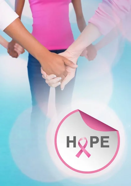 Ελπίζω το κείμενο με τις γυναίκες συνειδητοποίηση καρκίνου του μαστού — Φωτογραφία Αρχείου