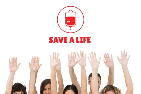 Концепция донорства рук и крови — стоковое фото