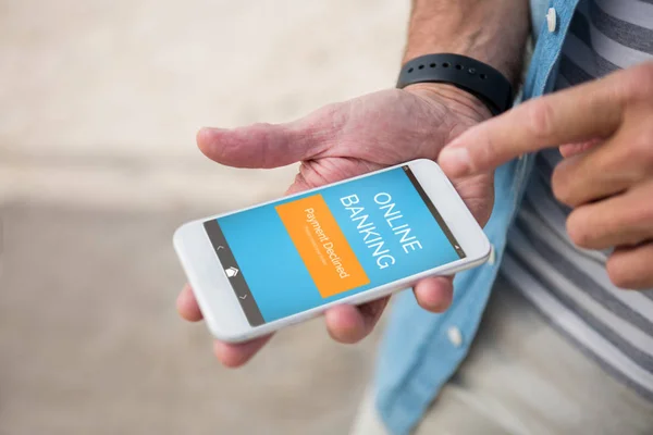 Online-Banking-Text auf dem mobilen Bildschirm — Stockfoto