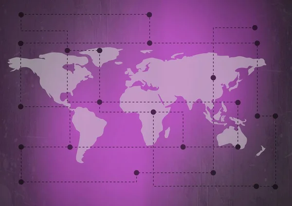 Mapa do mundo com conectores — Fotografia de Stock