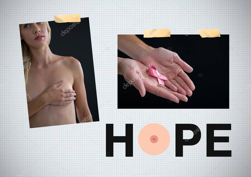 Hope text and Breast Cancer Awareness