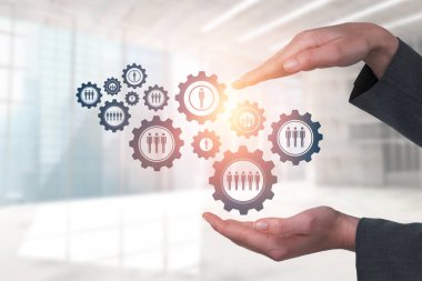 Kadın el beyaz arka planı el hareketi 