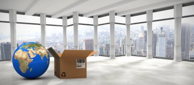 harita ve karton kutu Oda karşı 