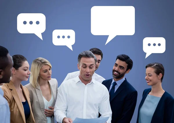 Business people discussing announcement — Stock Photo, Image