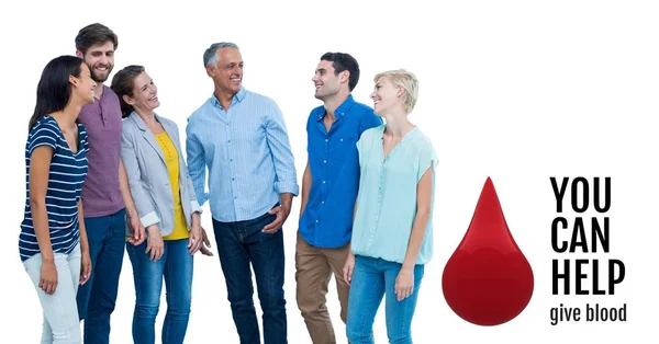 Gruppo di persone e concetto di donazione di sangue — Foto Stock