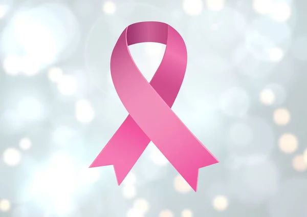 Różową wstążką do świadomości raka piersi — Zdjęcie stockowe