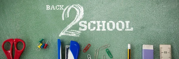 Back to school text on white background — Stock Photo, Image