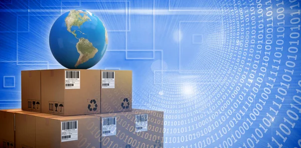  karton kutular üzerinde dünya