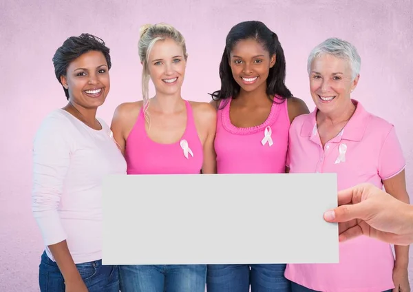 Pembe Meme Kanseri Bilinçlendirme kadınlar — Stok fotoğraf
