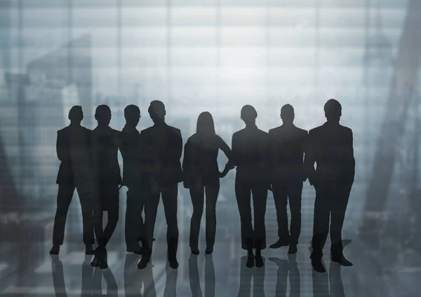 Silhouette of group of people — Stock Photo, Image