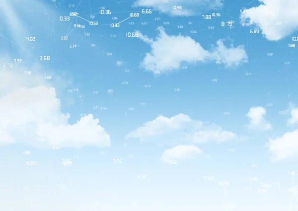 Σύννεφα του ουρανού με τα γραφικά των συνδετήρων — Φωτογραφία Αρχείου