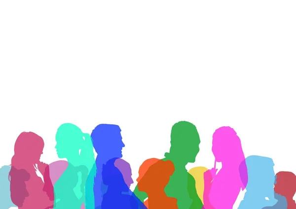 Color silhouette of people — Stock Photo, Image