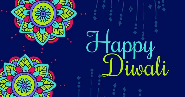 Boldog Diwali mandalák kártya — Stock Fotó