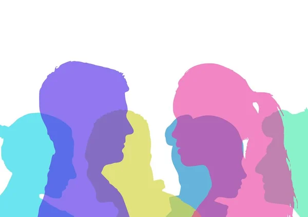 Farbsilhouette von Menschen — Stockfoto
