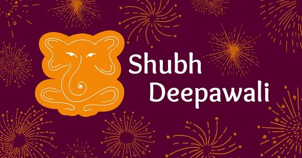 Cyfrowy kompozytowy Ganesha Diwali — Zdjęcie stockowe