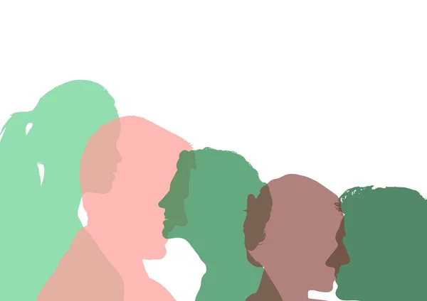 Color silhouette of people — Stock Photo, Image