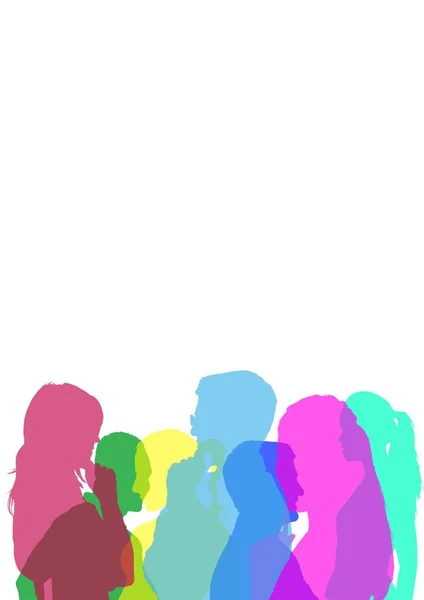 Color silhouette of people — Stock Photo, Image