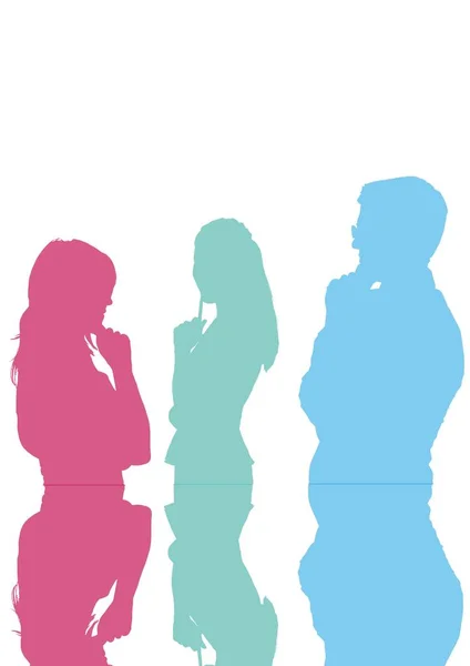 Biznesmen i kobieta kolor sylwetka — Zdjęcie stockowe