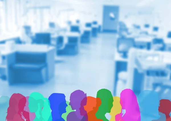 Silhouette couleur des personnes dans le bureau — Photo
