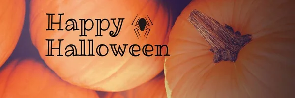 Texto de Halloween con calabazas — Foto de Stock