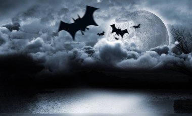 siluet yarasa dijital görüntü