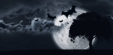 siluet yarasa dijital görüntü