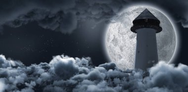 Yukarı doğru ay gizleme bulut yapı