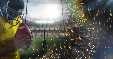 Stadyum geçiş ile Amerikan futbolu oyuncusu