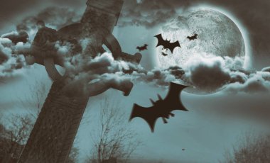 siluet yarasa dijital görüntü