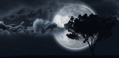 Ay parlayan bulutlarda gizler